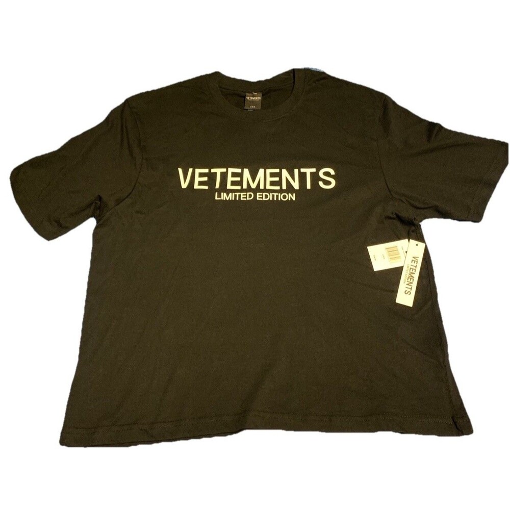 Vetements Limited Edition Men's BLACK T-Shirt Size M/large By Drill Clothing